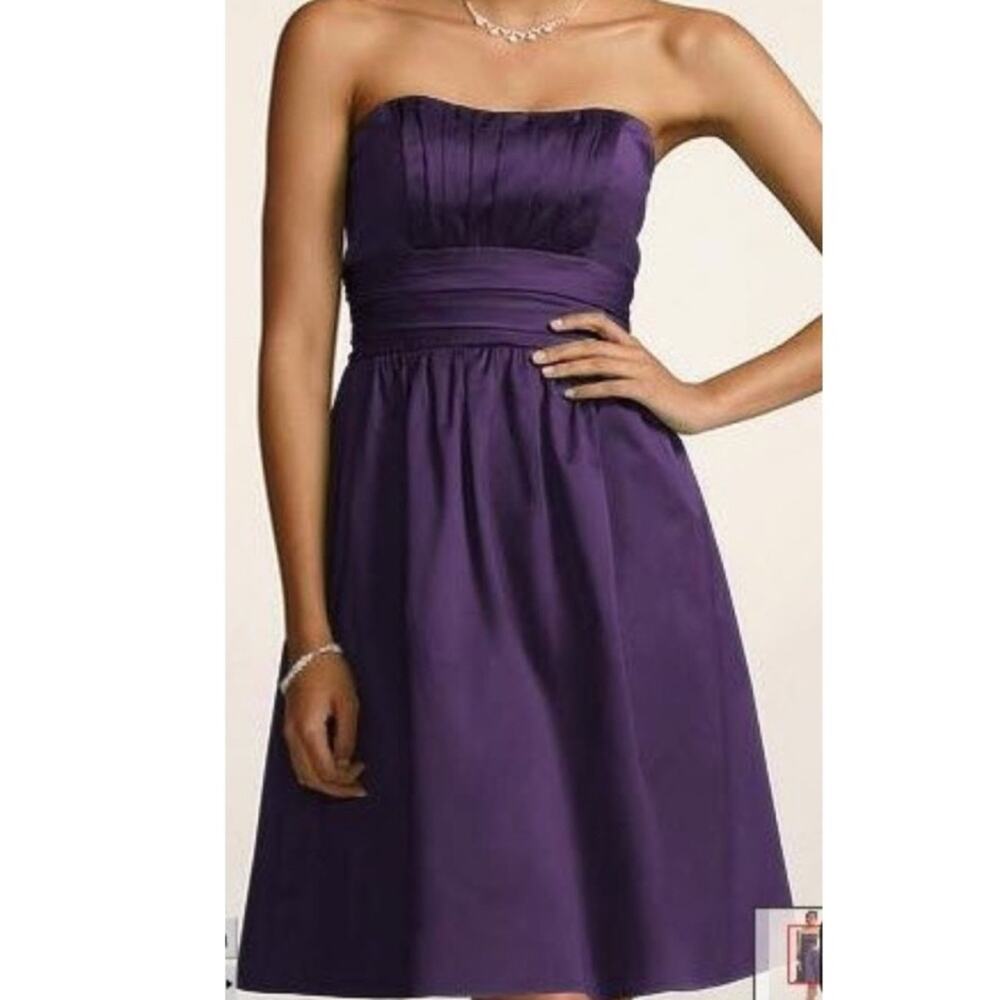 David’s Bridal Purple Lapis Fit & Flare Dress